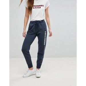 Abercrombie & Fitch Tapered Slim Jogger Pants Size L Blue Drawstring Cotton
